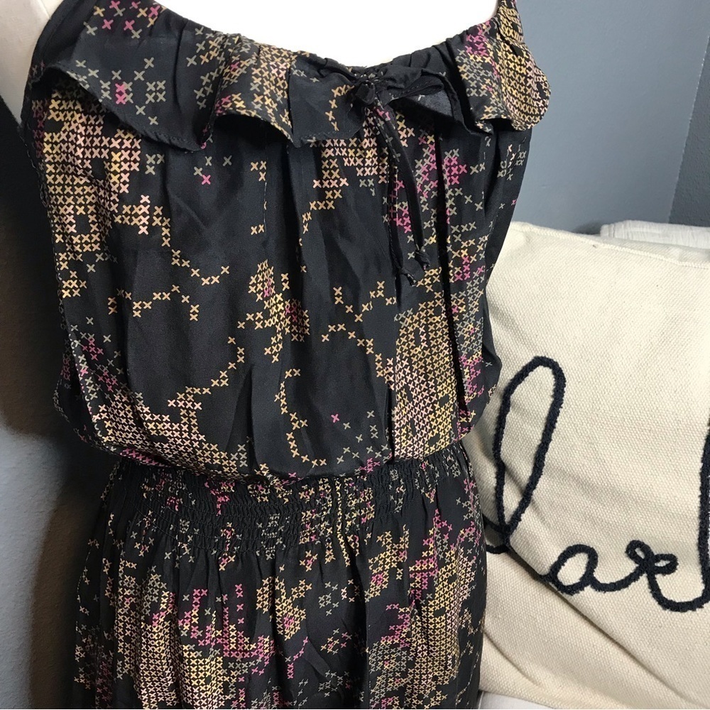 Parker black silk dress with yellow and pink X’s size XS - Picture 5 of 6